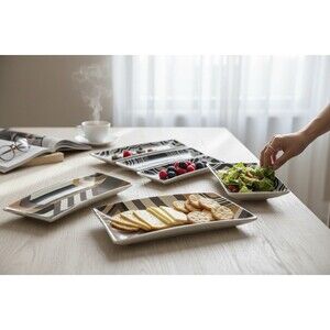 Missoni x Target Geometric Set Of 5 Stoneware Curved Appetizer Dishes Zig Zag